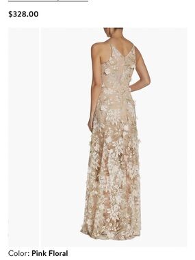 dress the population sidney deep v-neck 3d lace gown Dress The Population Sidney Gown - Pink